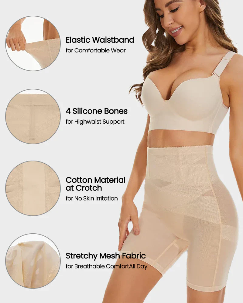 Comfort High Waisted Body Shaper Shorts Seamless no Rolling Thigh Slimmer - Image 9