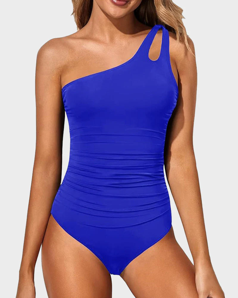 One Shoulder One Piece Swimsuit - Image 33