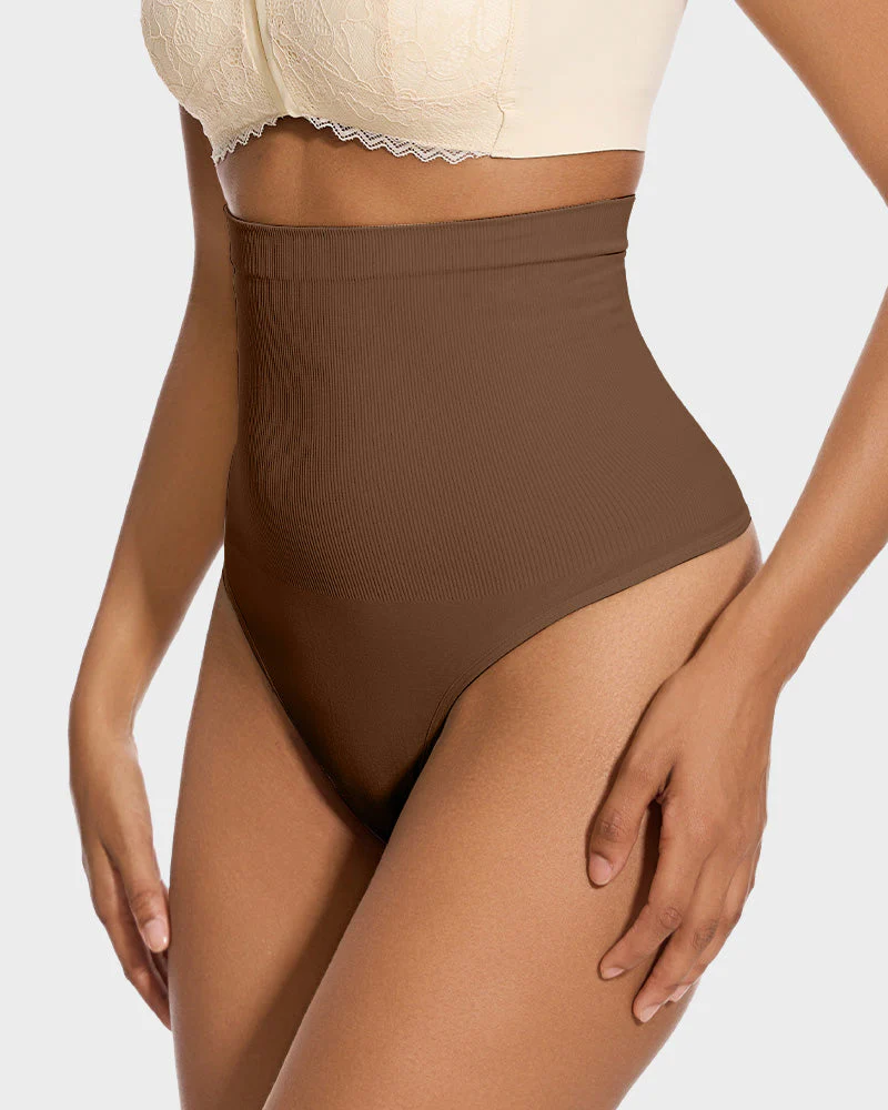 High Waist Tummy Control Thong Panty (2 Pack) - Image 11