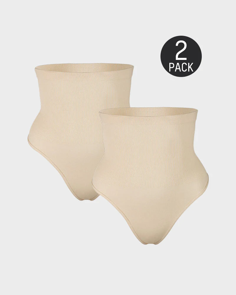 High Waist Tummy Control Thong Panty (2 Pack) - Image 23