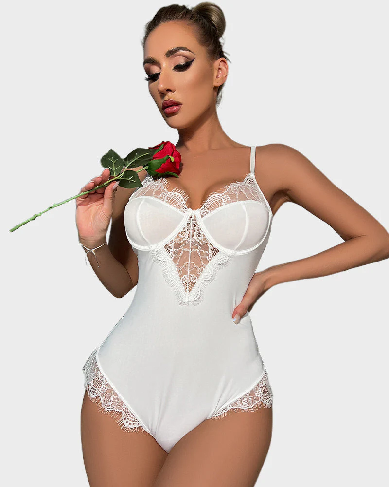 Sexy Lace Back Cutout Lingerie Bodysuit - Image 5